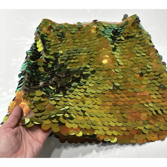 Zara Womens Size Small Orange Sequin Metallic Mini Skirt Showgirl NWT - Picture 2 of 6